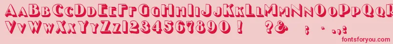 GeEnchasedCaps Font – Red Fonts on Pink Background