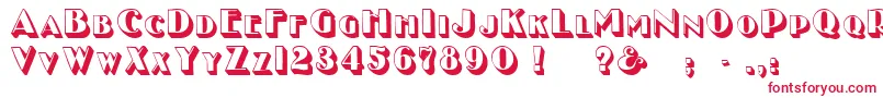 GeEnchasedCaps Font – Red Fonts on White Background