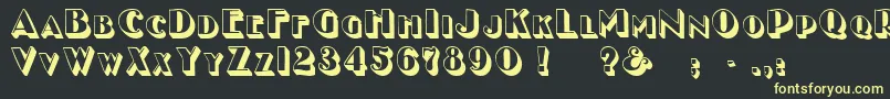フォントGeEnchasedCaps – 黒い背景に黄色の文字