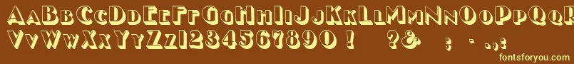 GeEnchasedCaps Font – Yellow Fonts on Brown Background