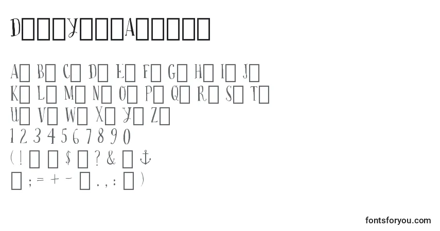 Czcionka DropYourAnchor – alfabet, cyfry, specjalne znaki