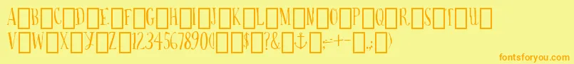 DropYourAnchor Font – Orange Fonts on Yellow Background