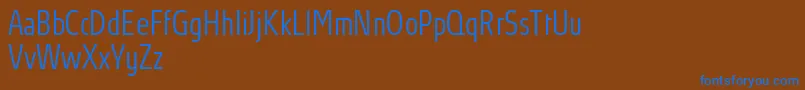Czcionka AbsolutProLightcondensed – niebieskie czcionki na brązowym tle