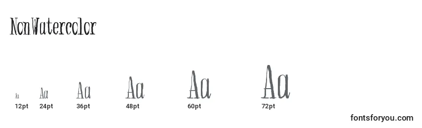 NonWatercolor Font Sizes