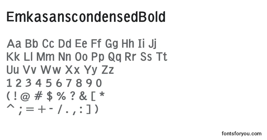 Schriftart EmkasanscondensedBold – Alphabet, Zahlen, spezielle Symbole