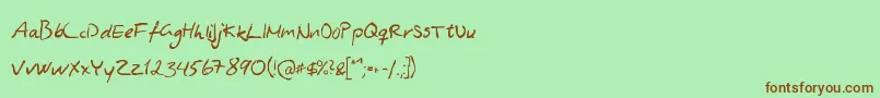 AsphyxiateAsphyxiateRegular Font – Brown Fonts on Green Background