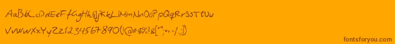 AsphyxiateAsphyxiateRegular Font – Brown Fonts on Orange Background
