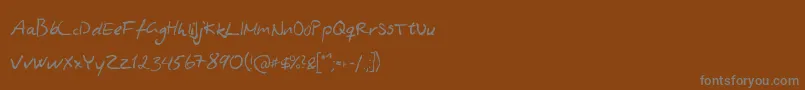 AsphyxiateAsphyxiateRegular-Schriftart – Graue Schriften auf braunem Hintergrund