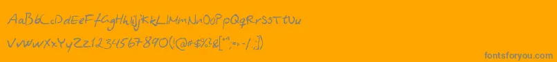 AsphyxiateAsphyxiateRegular-Schriftart – Graue Schriften auf orangefarbenem Hintergrund