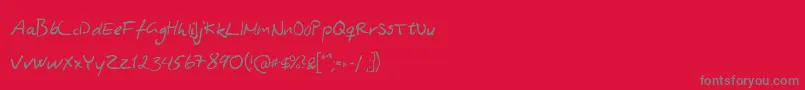 AsphyxiateAsphyxiateRegular-Schriftart – Graue Schriften auf rotem Hintergrund