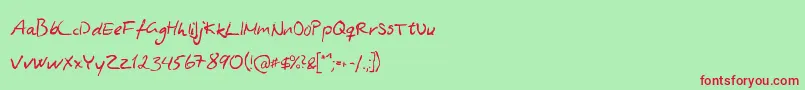 AsphyxiateAsphyxiateRegular Font – Red Fonts on Green Background