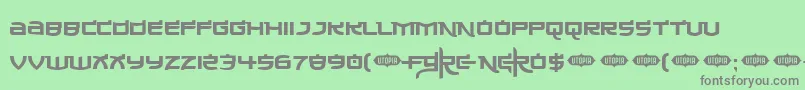 Madeinchina-Schriftart – Graue Schriften auf grünem Hintergrund