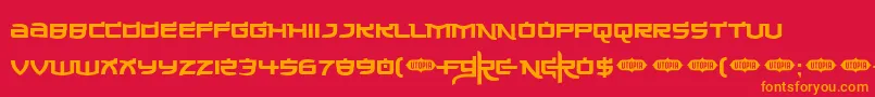 Police Madeinchina – polices orange sur fond rouge