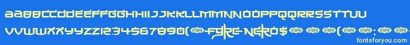 Madeinchina Font – Yellow Fonts on Blue Background