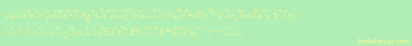 Twisted Font – Yellow Fonts on Green Background