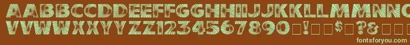 StarburstMedium-fontti – vihreät fontit ruskealla taustalla