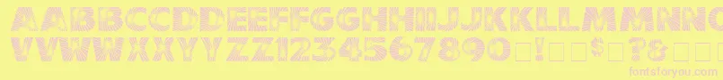 StarburstMedium-fontti – vaaleanpunaiset fontit keltaisella taustalla