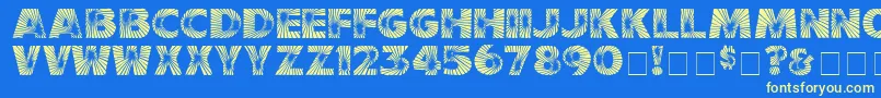 StarburstMedium-fontti – keltaiset fontit sinisellä taustalla