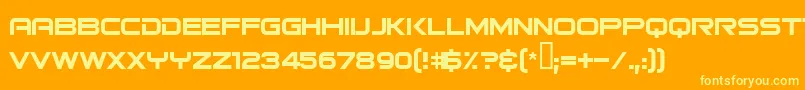 Bitsumis Font – Yellow Fonts on Orange Background