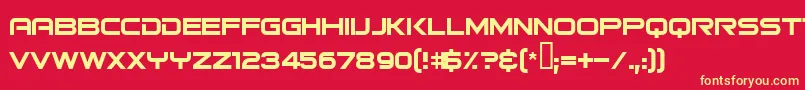 Bitsumis Font – Yellow Fonts on Red Background