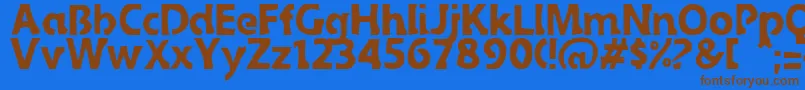 Sledge-Schriftart – Braune Schriften auf blauem Hintergrund