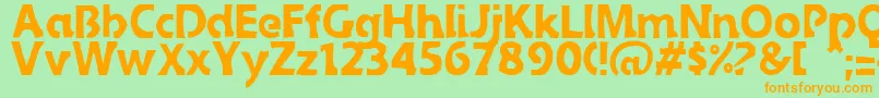 Sledge-fontti – oranssit fontit vihreällä taustalla