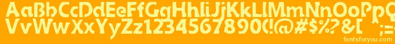 Sledge Font – Yellow Fonts on Orange Background