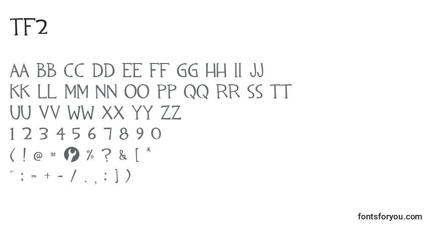 Schriftart Tf2 – Alphabet, Zahlen, spezielle Symbole