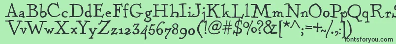 KentuckyFireplaceRegular Font – Black Fonts on Green Background