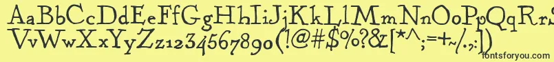 KentuckyFireplaceRegular Font – Black Fonts on Yellow Background