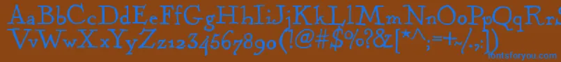 KentuckyFireplaceRegular Font – Blue Fonts on Brown Background