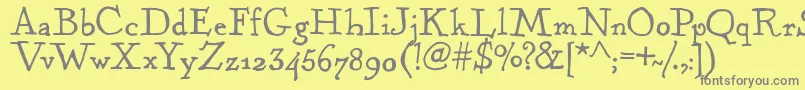 KentuckyFireplaceRegular Font – Gray Fonts on Yellow Background