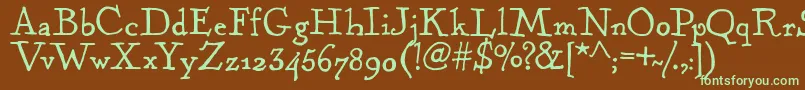KentuckyFireplaceRegular-fontti – vihreät fontit ruskealla taustalla