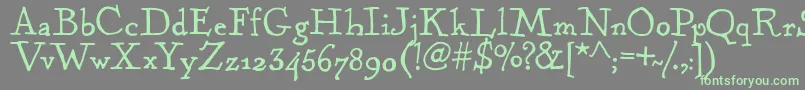 フォントKentuckyFireplaceRegular – 灰色の背景に緑のフォント