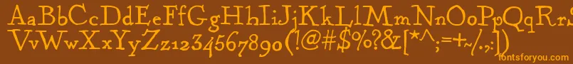 KentuckyFireplaceRegular Font – Orange Fonts on Brown Background