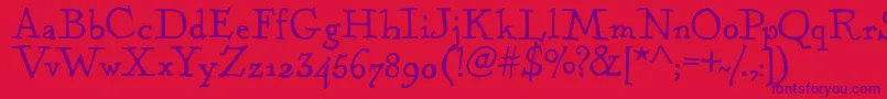 KentuckyFireplaceRegular Font – Purple Fonts on Red Background