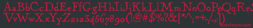 KentuckyFireplaceRegular Font – Red Fonts on Black Background