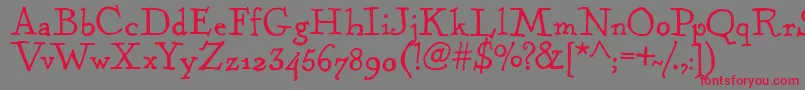 KentuckyFireplaceRegular Font – Red Fonts on Gray Background