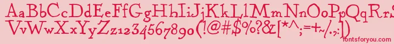 KentuckyFireplaceRegular Font – Red Fonts on Pink Background