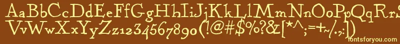 KentuckyFireplaceRegular Font – Yellow Fonts on Brown Background