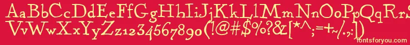 KentuckyFireplaceRegular Font – Yellow Fonts on Red Background