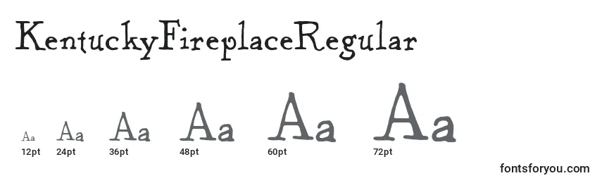 Größen der Schriftart KentuckyFireplaceRegular (73902)