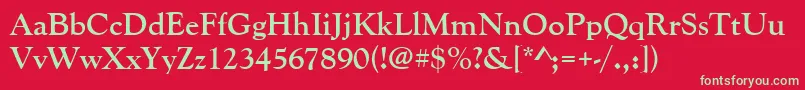 GoudyoldstyteeBold Font – Green Fonts on Red Background