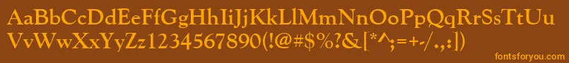 GoudyoldstyteeBold Font – Orange Fonts on Brown Background