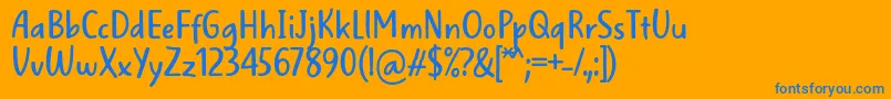 WellBredFontBySitujuh7ntypes Font – Blue Fonts on Orange Background