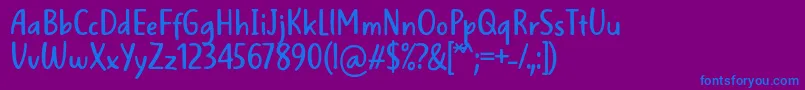 フォントWellBredFontBySitujuh7ntypes – 紫色の背景に青い文字