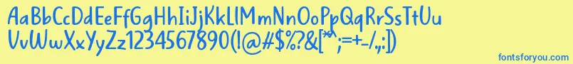 WellBredFontBySitujuh7ntypes-Schriftart – Blaue Schriften auf gelbem Hintergrund