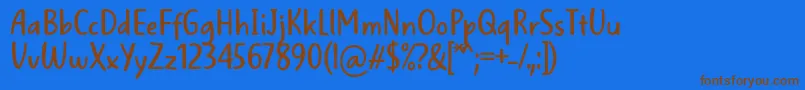 WellBredFontBySitujuh7ntypes Font – Brown Fonts on Blue Background