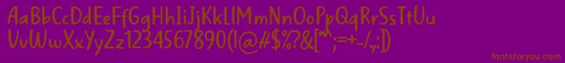 Fonte WellBredFontBySitujuh7ntypes – fontes marrons em um fundo roxo