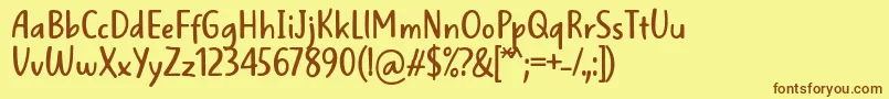 WellBredFontBySitujuh7ntypes-Schriftart – Braune Schriften auf gelbem Hintergrund